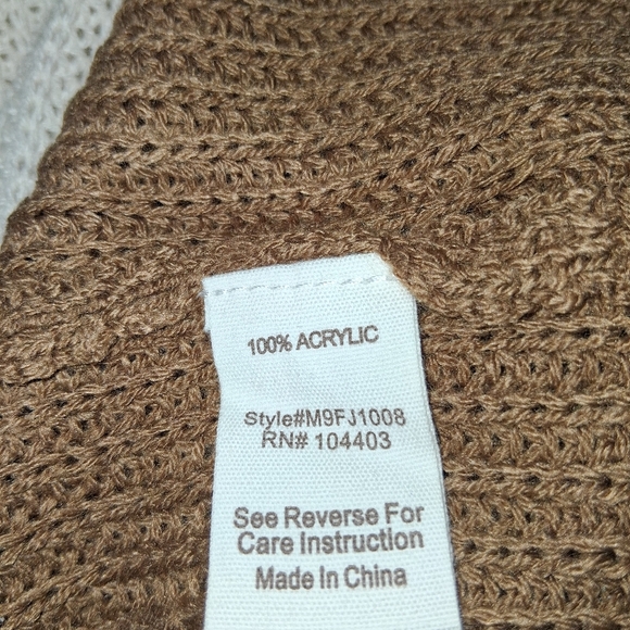 Mine New  Cream and Brown Colorblock Cardigan Size L - Picture 10 of 16